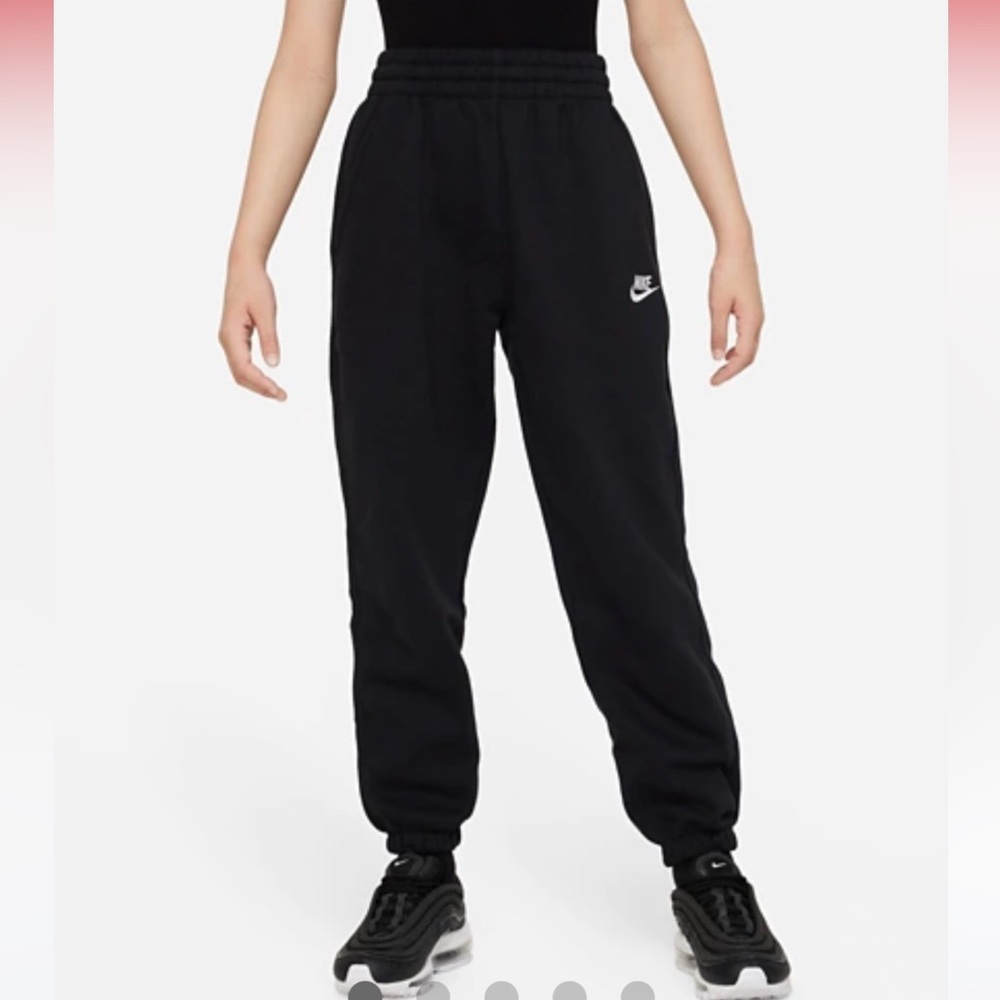Nike Girls Black Sportswear Club Fleece Loose Sweatpants